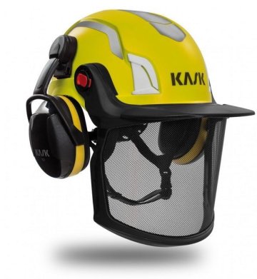 ochranný štít se sluchátky; ochranný štít pro práci s pilou